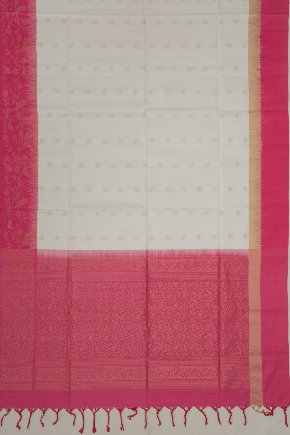 Coimbatore Soft Silk Butta White Saree