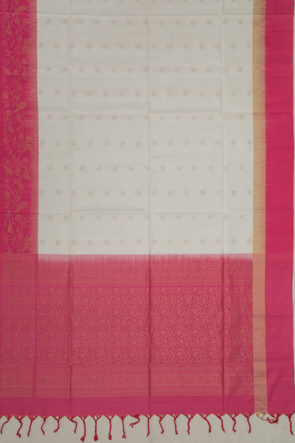 Coimbatore Soft Silk Butta White Saree