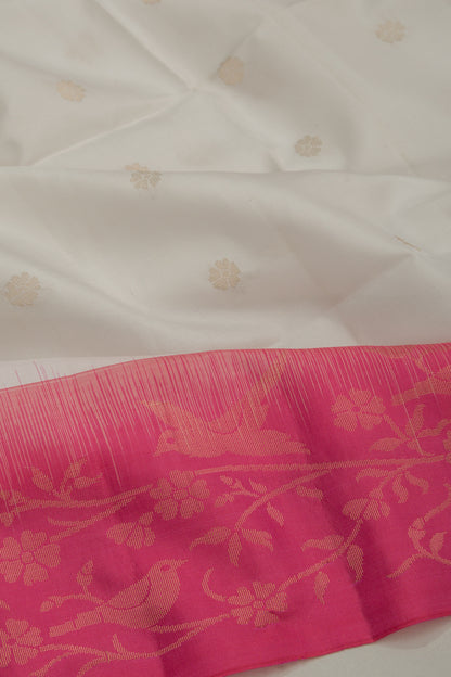 Coimbatore Soft Silk Butta White Saree