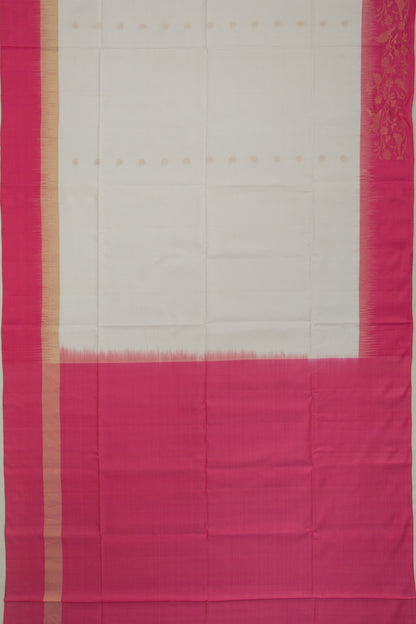 Coimbatore Soft Silk Butta White Saree