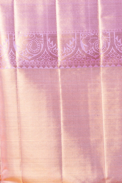 Kanchipuram Silk Tissue Brocade Pink Saree