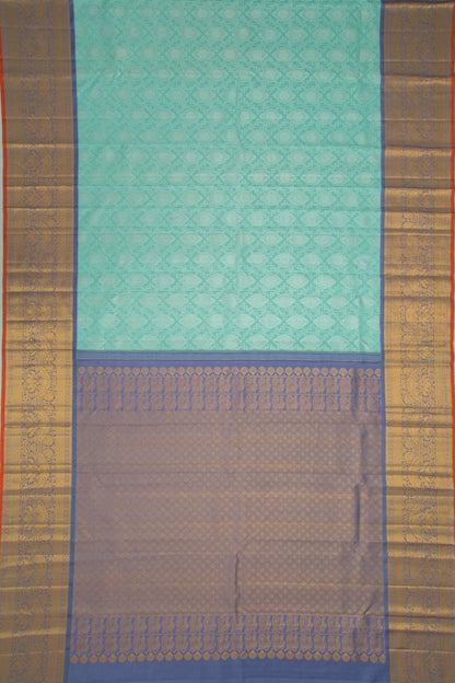 Kanchipuram Silk Brocade Sky Blue Saree