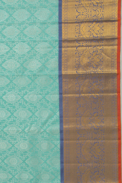 Kanchipuram Silk Brocade Sky Blue Saree