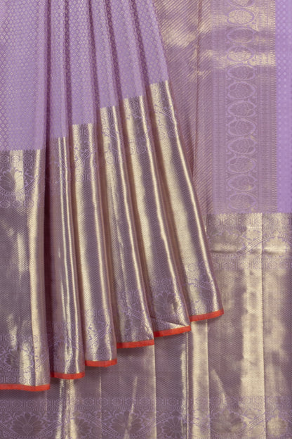 Kanchipuram Silk Brocade Lavender Saree