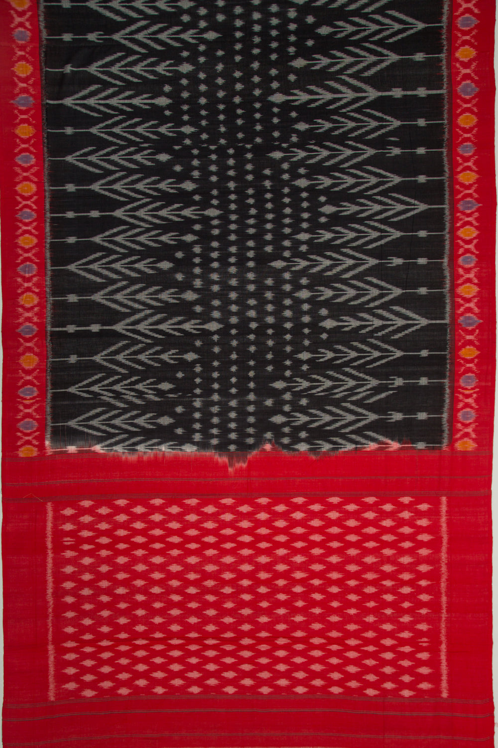Pochampally Cotton Ikat Black Saree