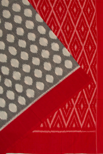 Pochampally Cotton Ikat Grey Saree