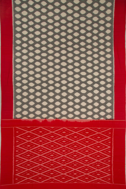 Pochampally Cotton Ikat Grey Saree