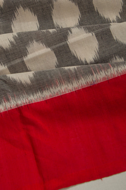 Pochampally Cotton Ikat Grey Saree