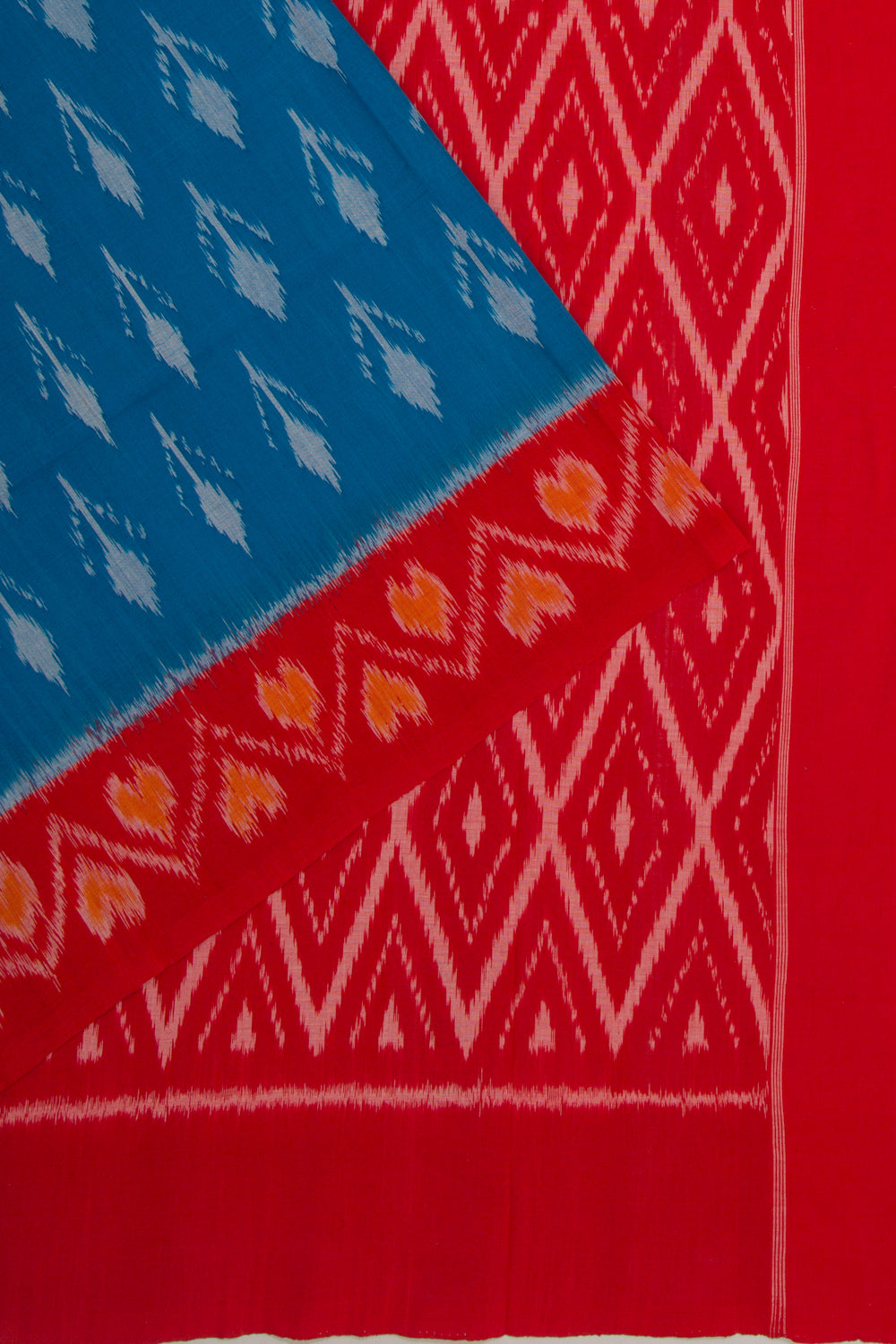 Pochampally Cotton Ikat Blue Saree
