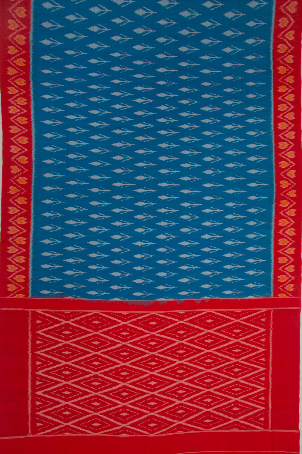 Pochampally Cotton Ikat Blue Saree