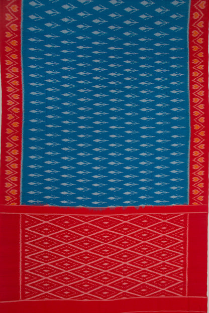 Pochampally Cotton Ikat Blue Saree