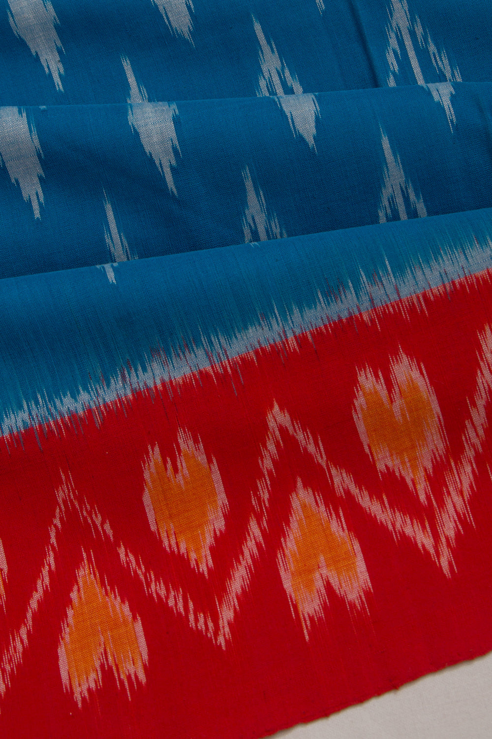Pochampally Cotton Ikat Blue Saree