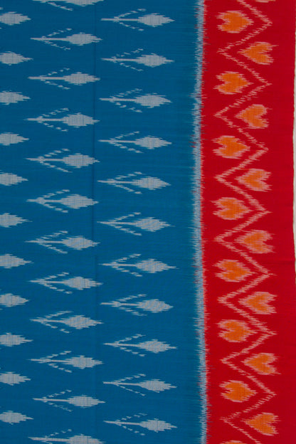 Pochampally Cotton Ikat Blue Saree