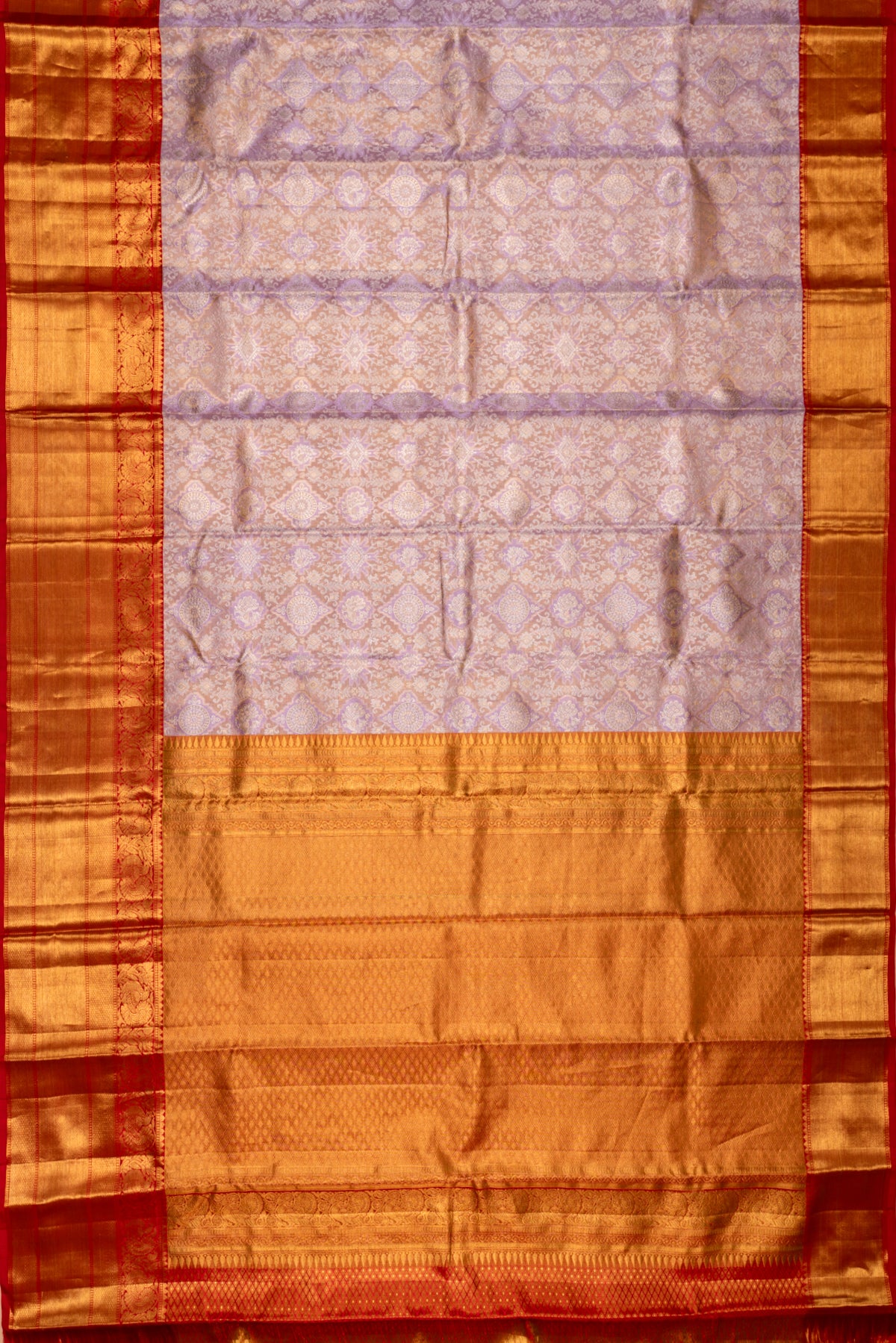 Kanchipuram Silk Tissue Brocade Lavender Saree