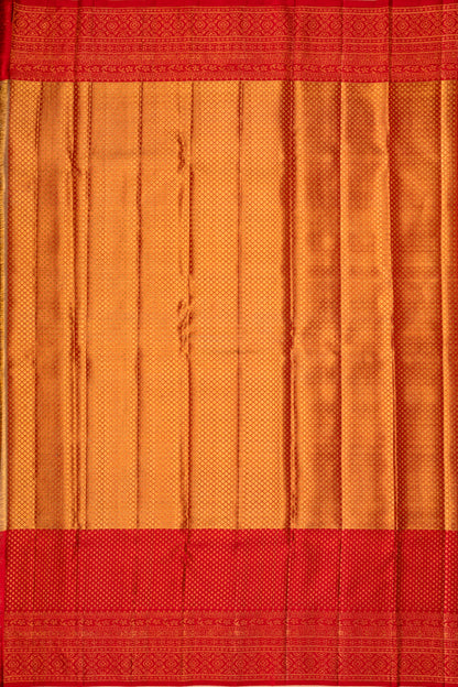 Kanchipuram Silk Tissue Jaal Gold Saree