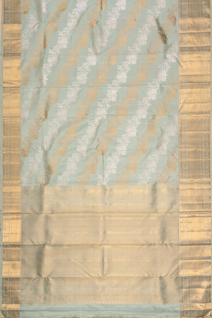 Kanchipuram Silk Jaal Pastel Blue Saree