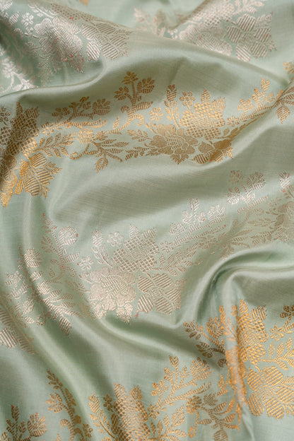 Kanchipuram Silk Jaal Pastel Blue Saree