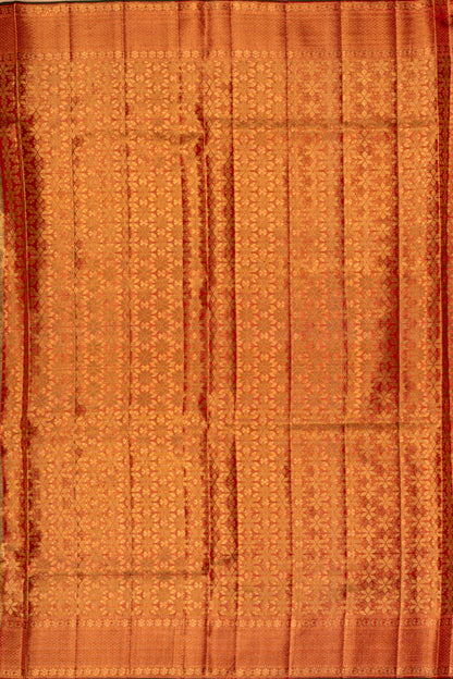 Kanchipuram Silk Tissue Brocade Gold Saree