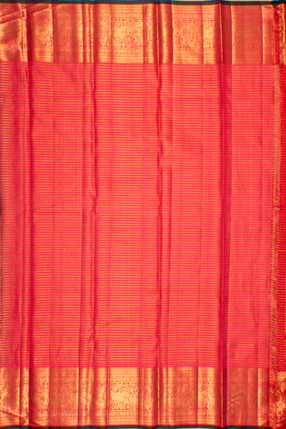 Kanchipuram Silk Checks And Butta Sea Green Saree