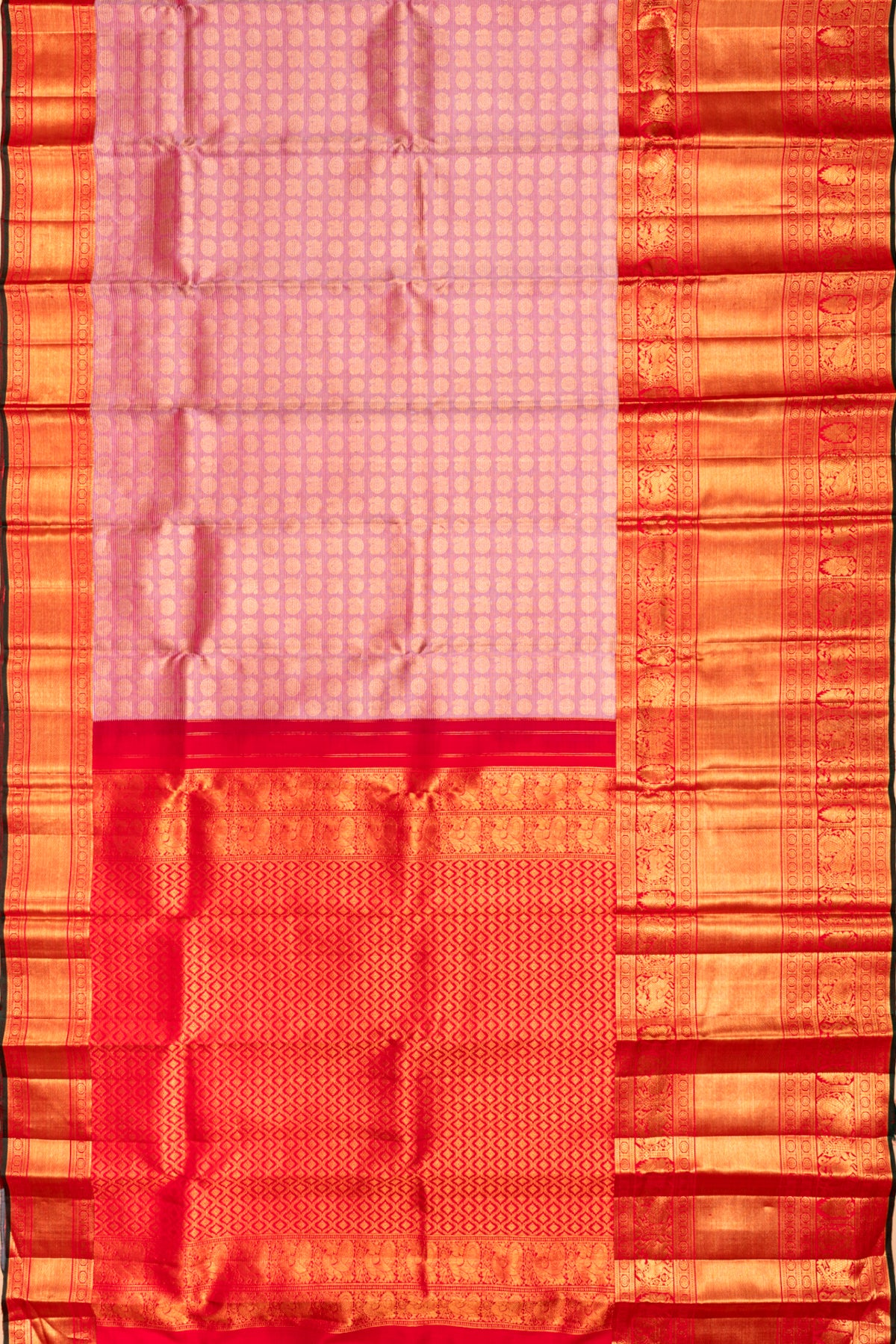 Kanchipuram Silk Oosi Lines And Butta Pink Saree