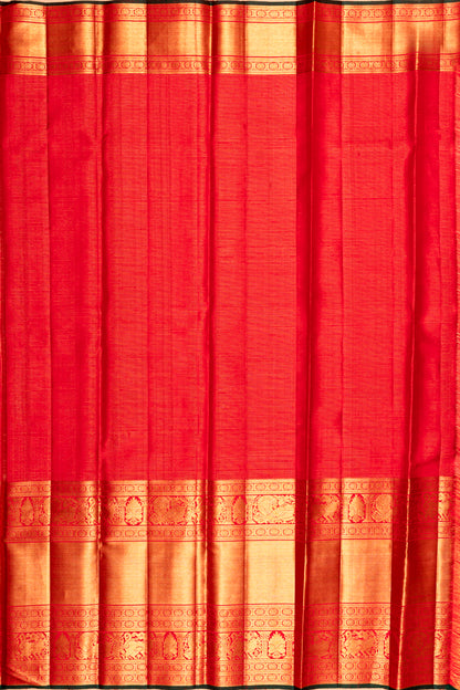 Kanchipuram Silk Oosi Lines And Butta Pink Saree