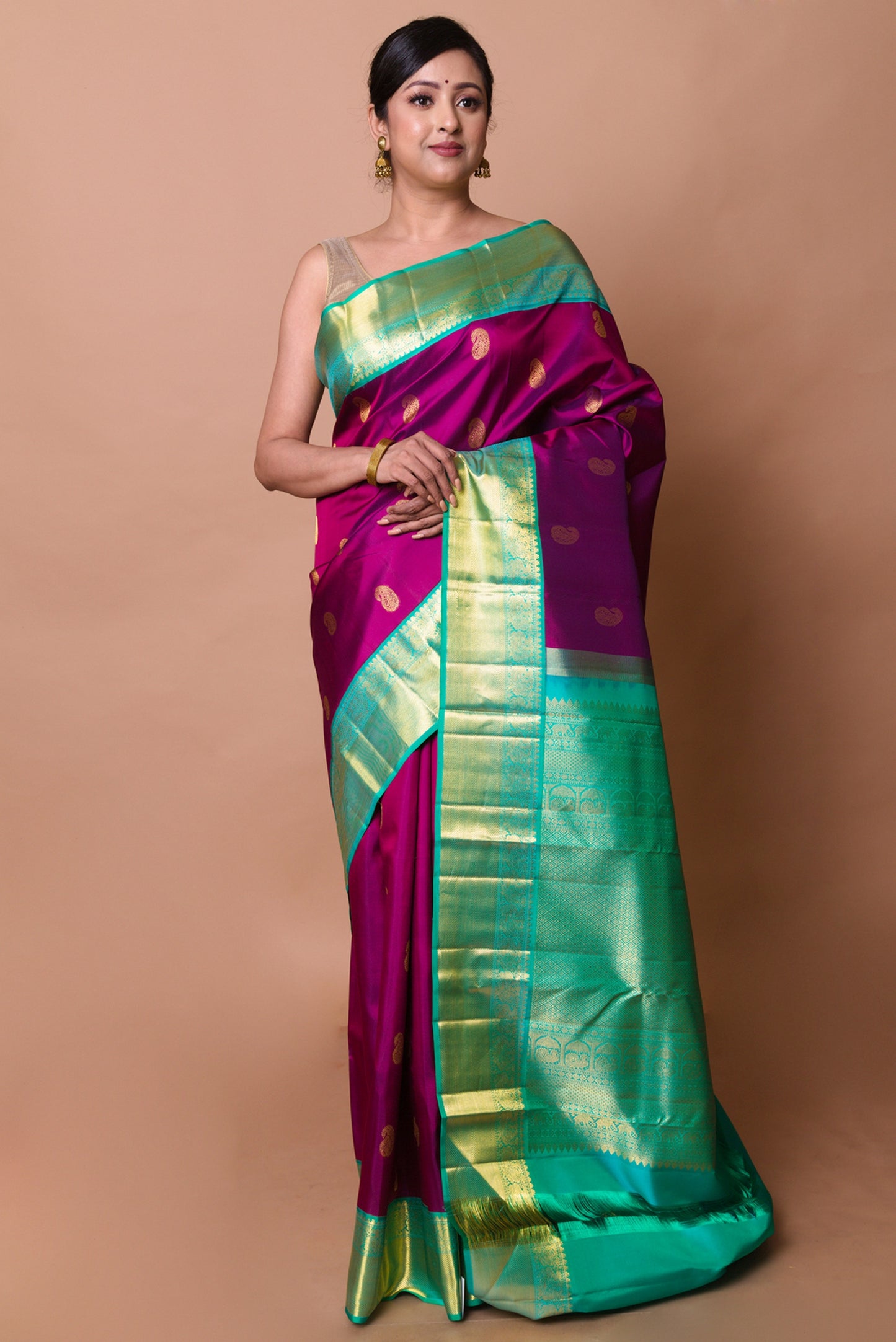 Kanchipuram Silk Butta Purple Saree