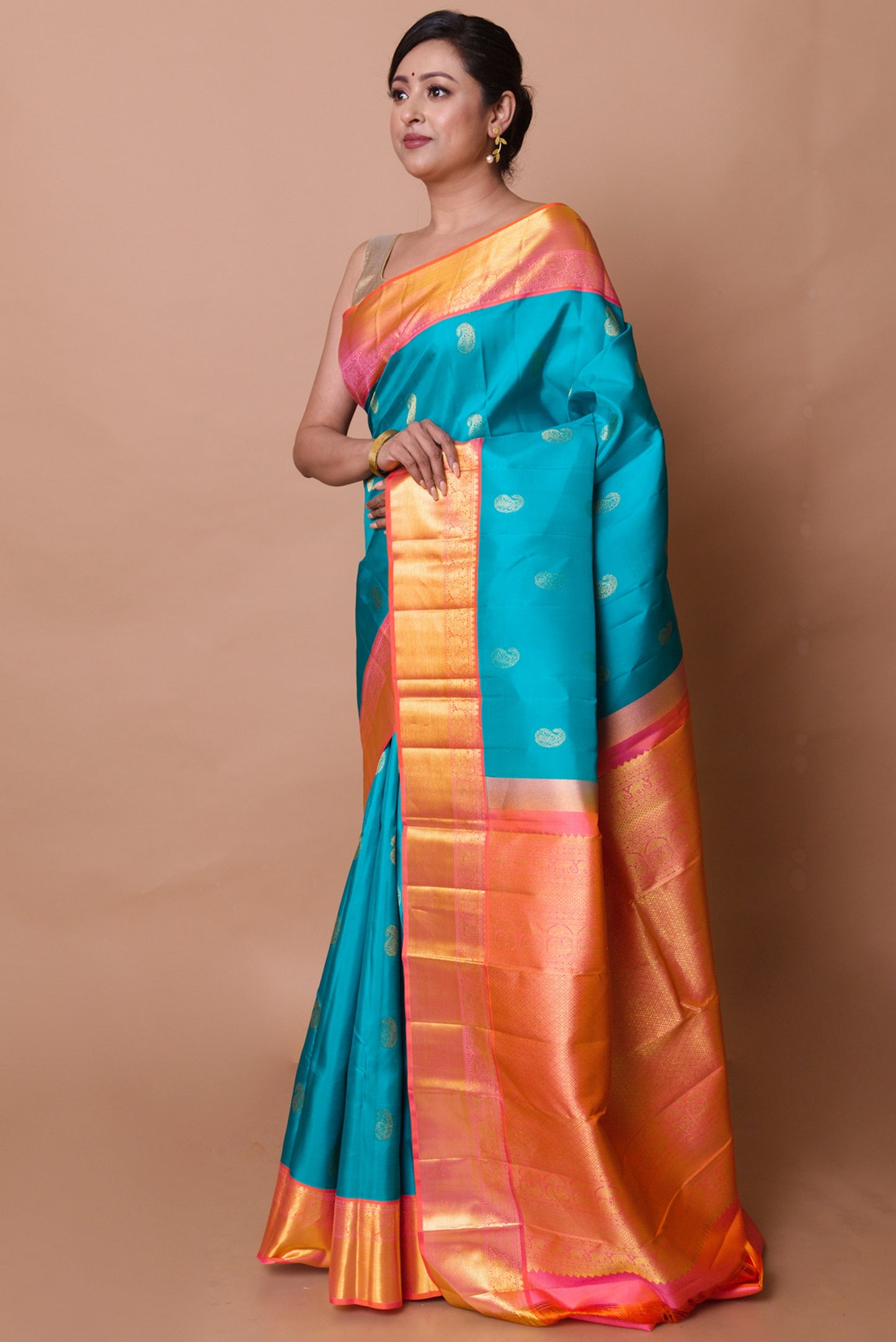 Kanchipuram Silk Butta Blue Saree