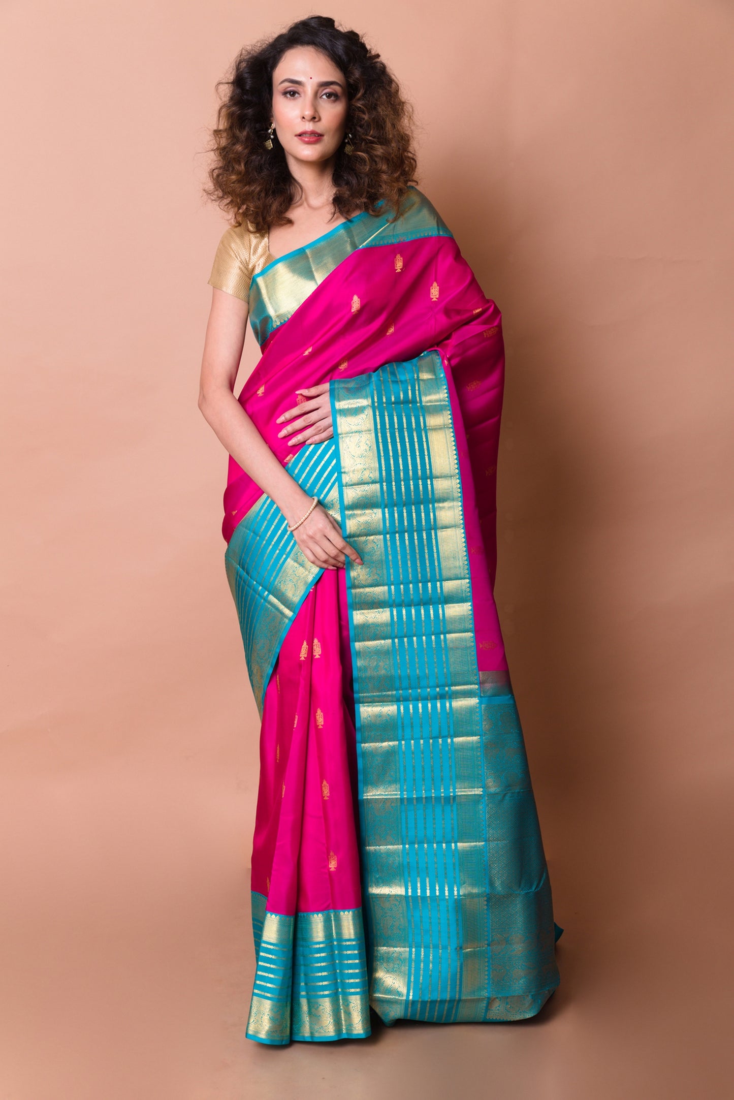Kanchipuram Silk Butta Purple Saree