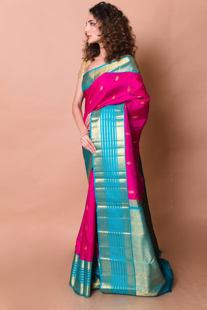 Kanchipuram Silk Butta Purple Saree