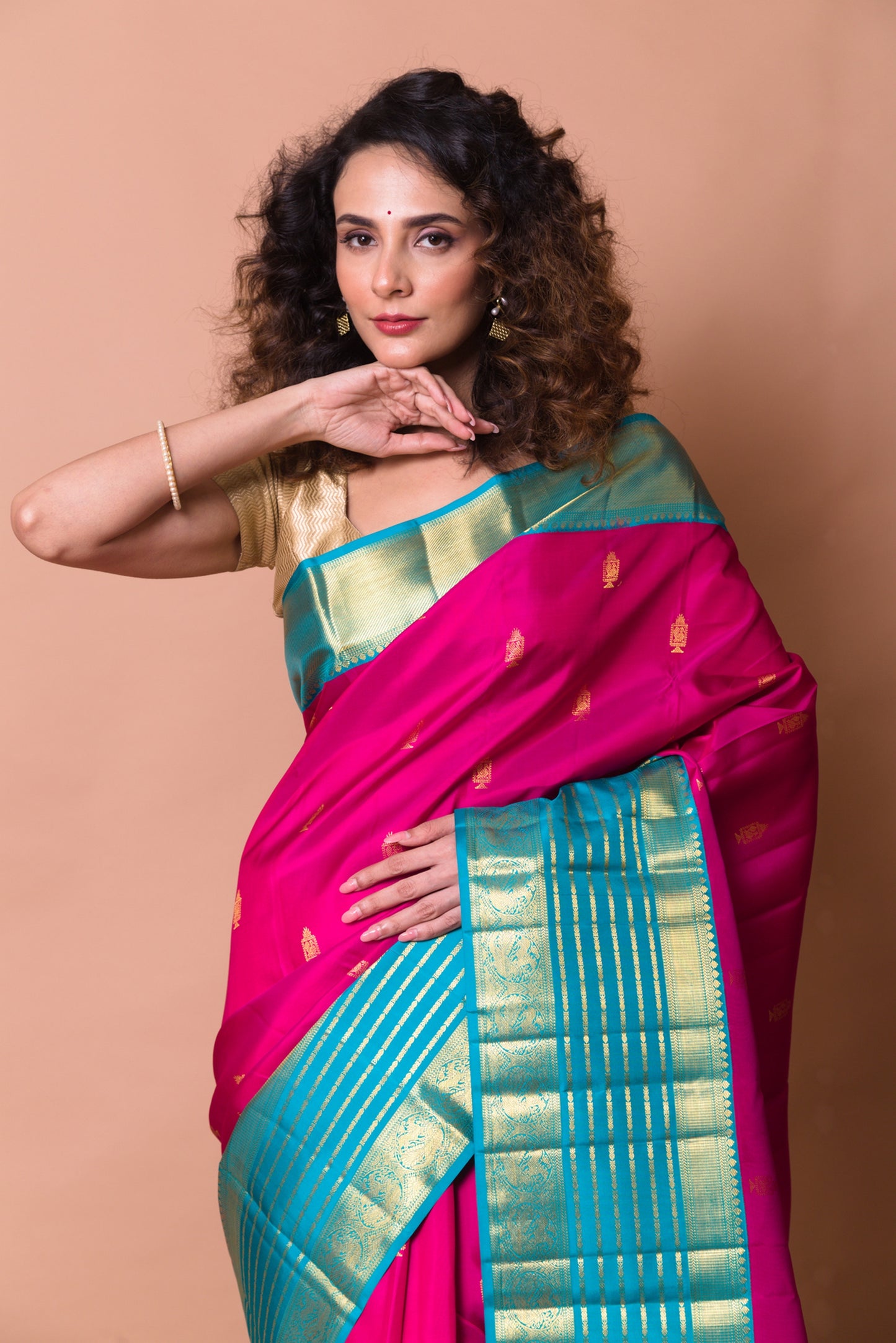 Kanchipuram Silk Butta Purple Saree