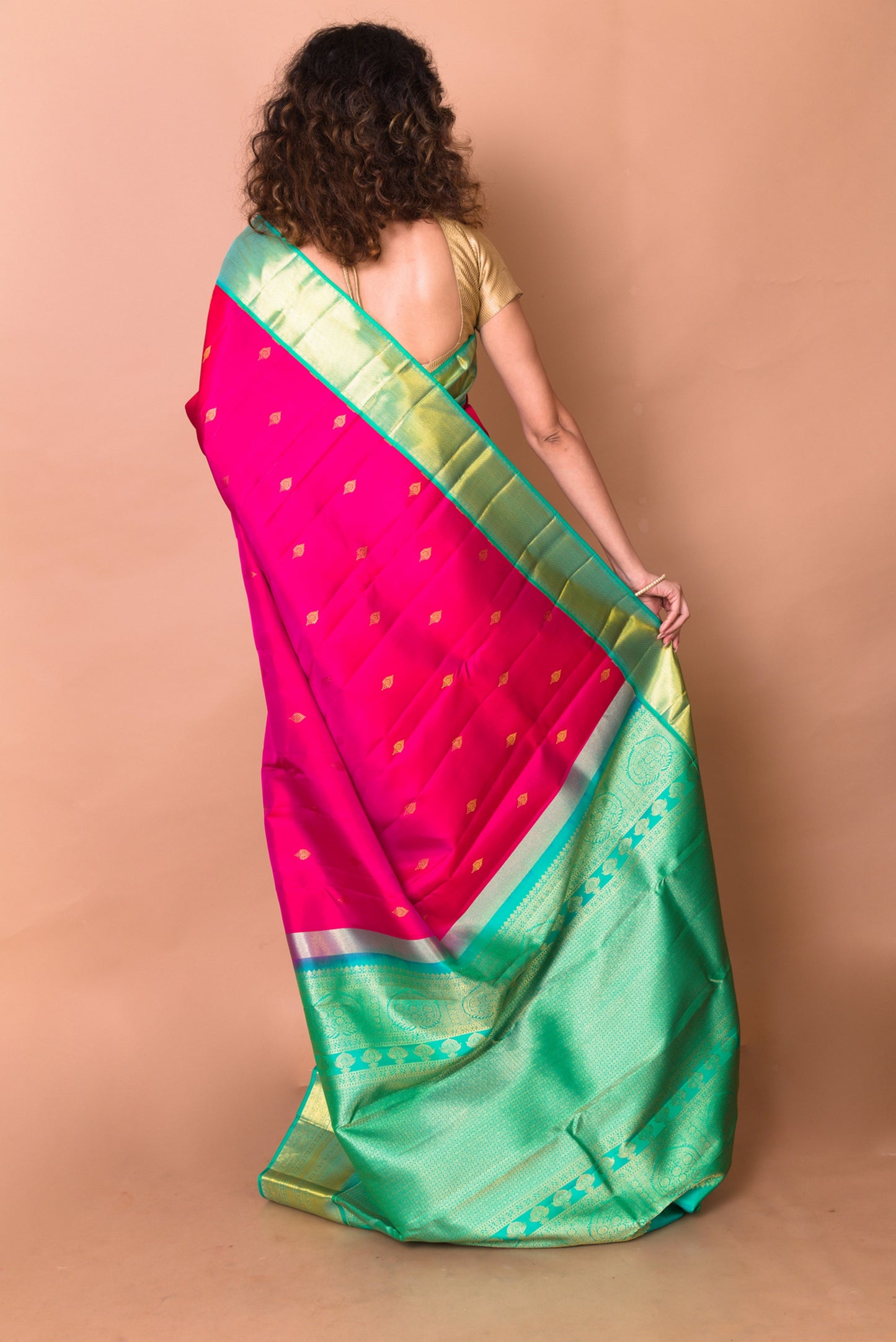 Kanchipuram Silk Butta Pink Saree