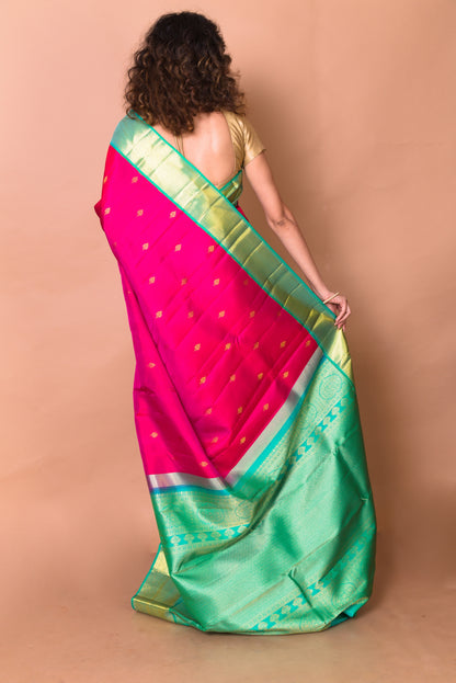 Kanchipuram Silk Butta Pink Saree