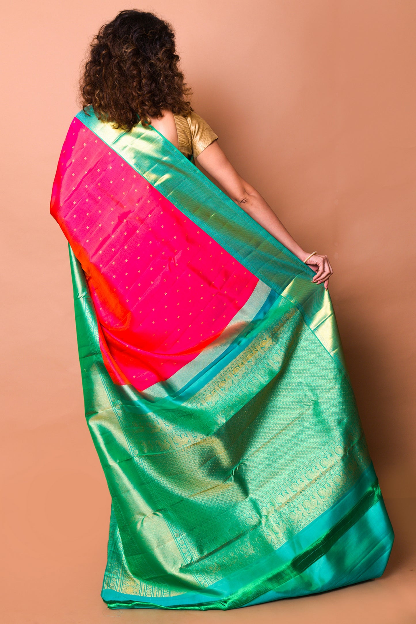 Kanchipuram Silk Butta Pink Saree
