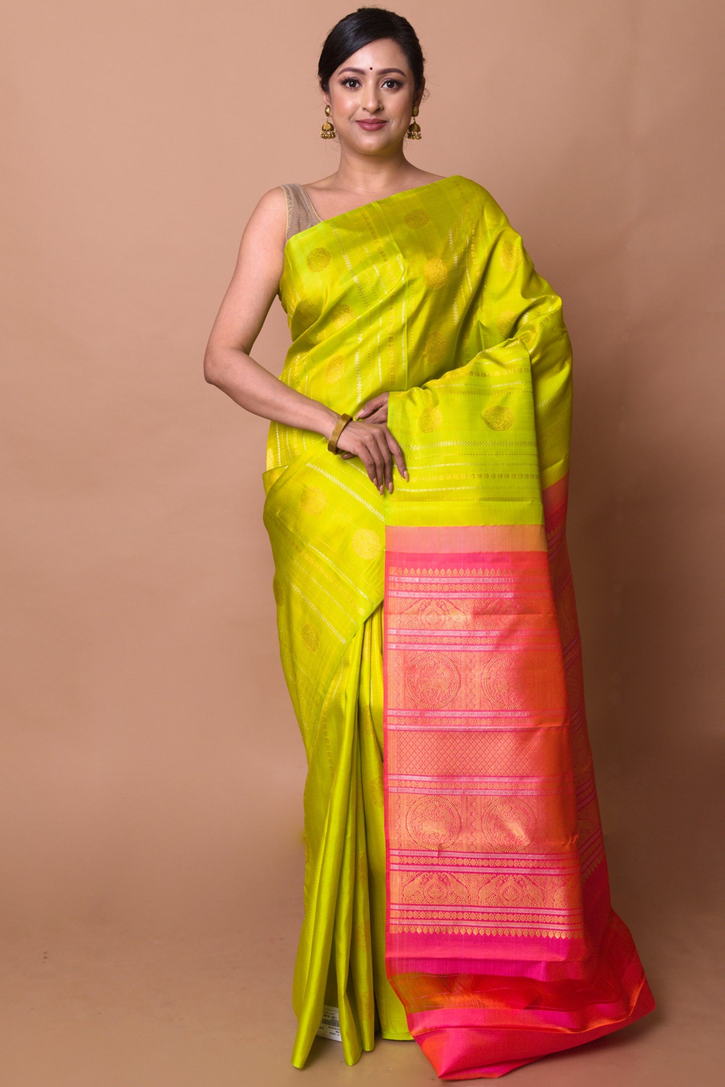 Kanchipuram Silk Brocade Green Saree