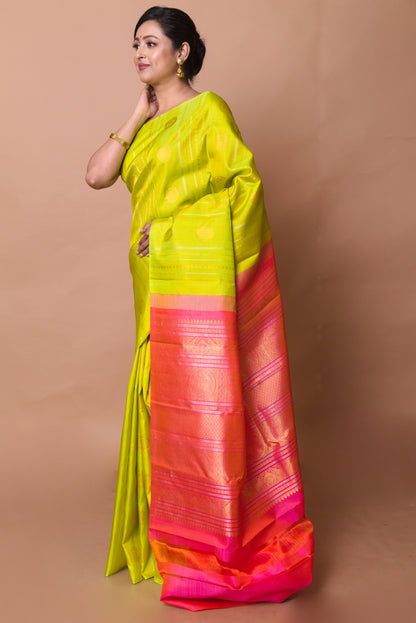 Kanchipuram Silk Brocade Green Saree