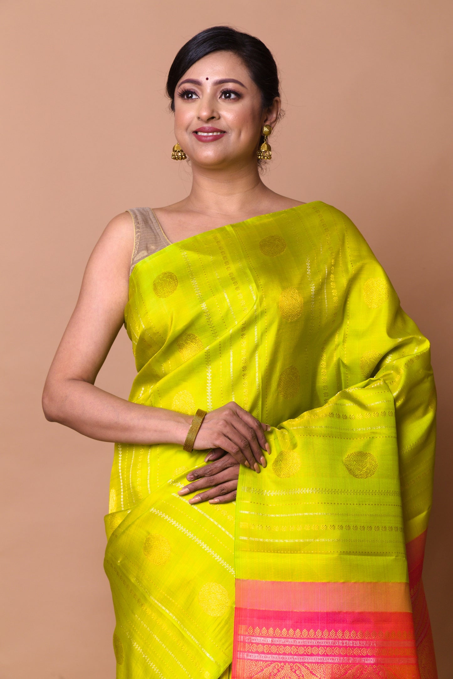 Kanchipuram Silk Brocade Green Saree