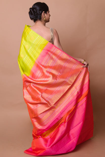 Kanchipuram Silk Brocade Green Saree