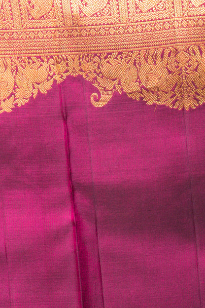 Kanchipuram Silk Butta Bottle Green Saree