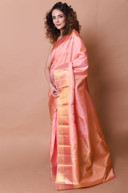Kanchipuram Silk Butta Baby Pink Saree