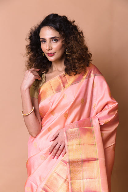Kanchipuram Silk Butta Baby Pink Saree