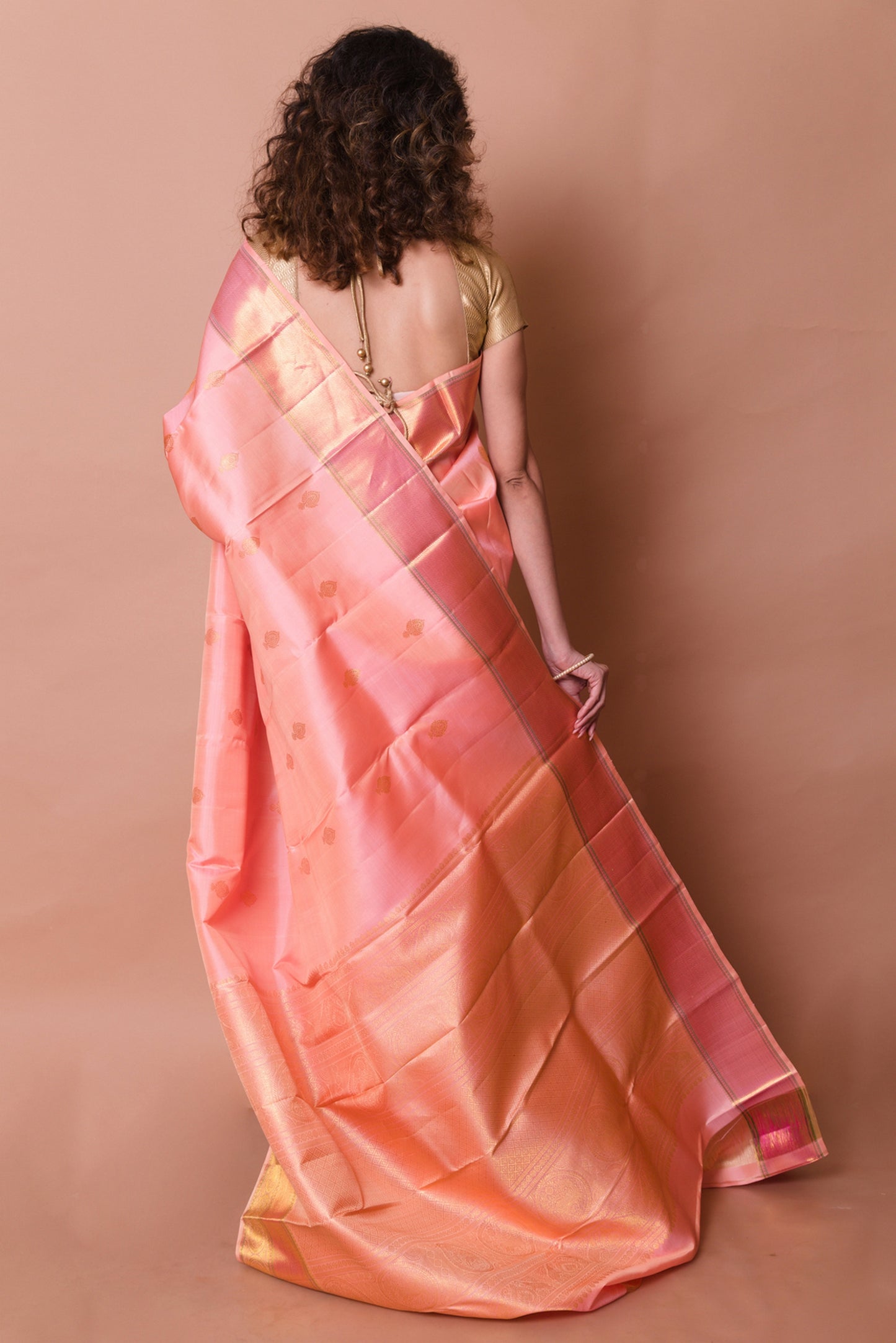Kanchipuram Silk Butta Baby Pink Saree