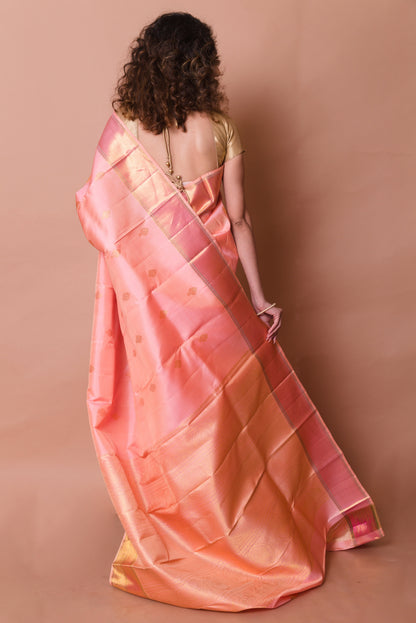 Kanchipuram Silk Butta Baby Pink Saree