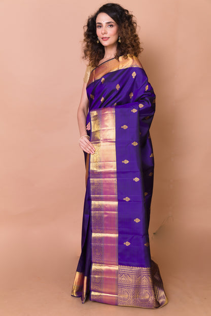 Kanchipuram Silk Butta Violet Saree