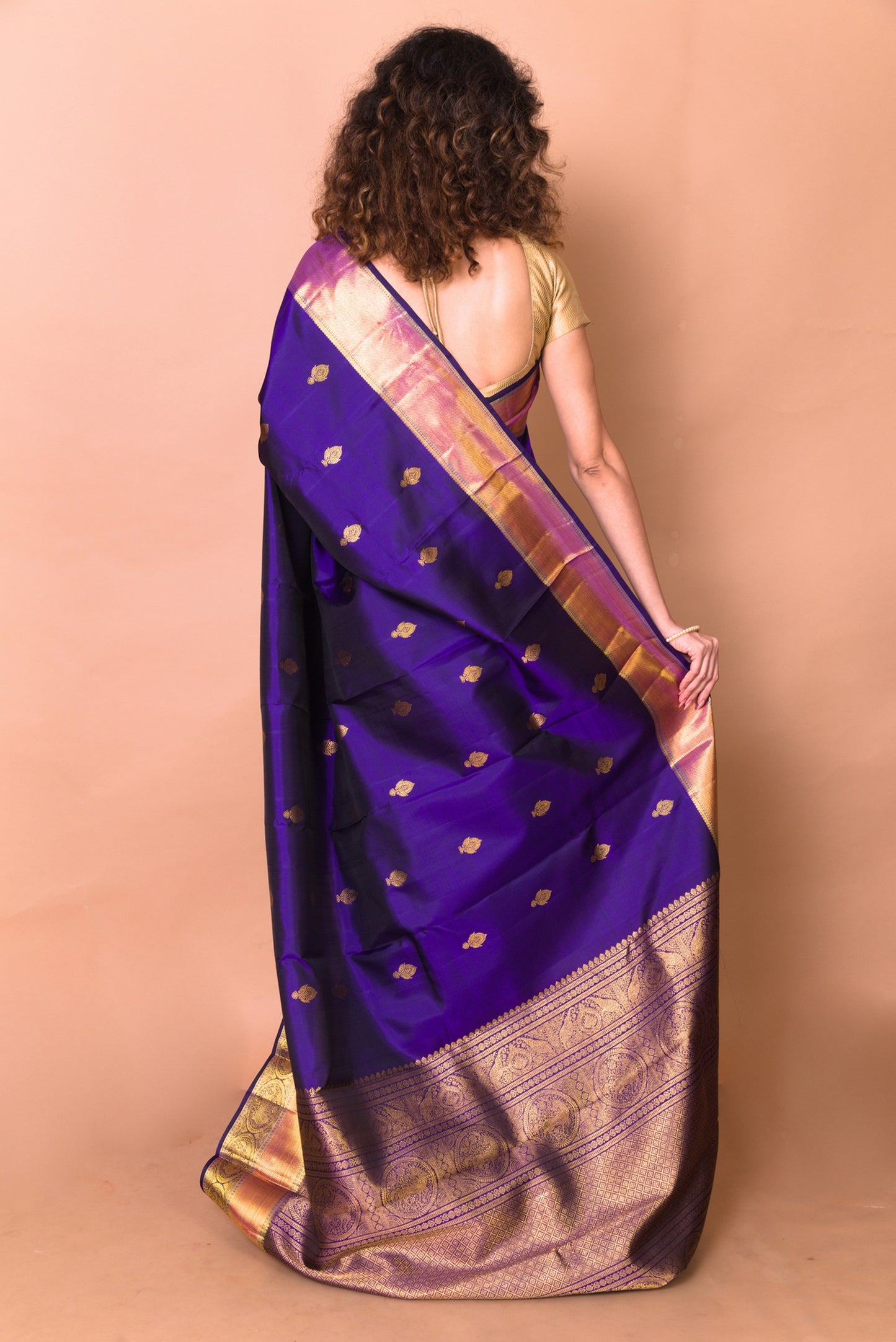 Kanchipuram Silk Butta Violet Saree