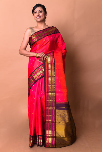 Kanchipuram Silk Butta Pink Saree