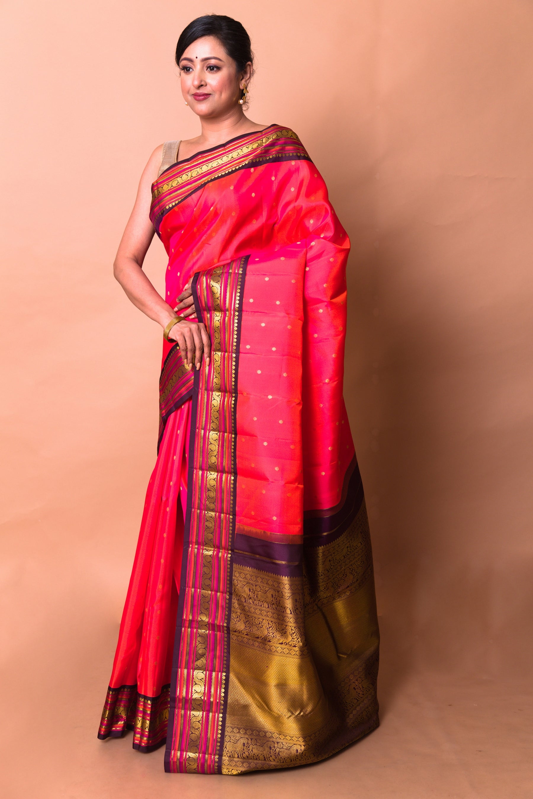 Kanchipuram Silk Butta Pink Saree