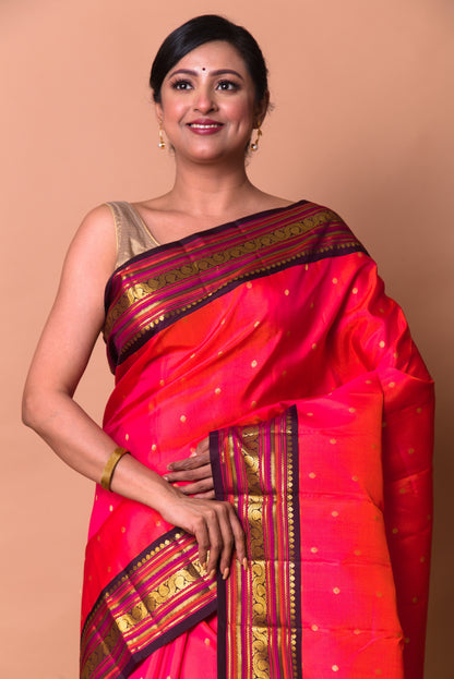 Kanchipuram Silk Butta Pink Saree