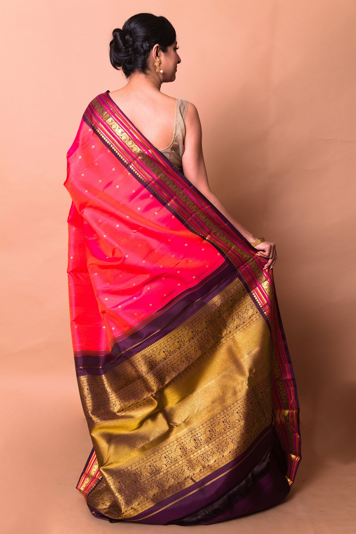 Kanchipuram Silk Butta Pink Saree