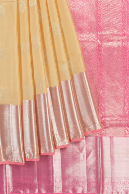 Kanchipuram Silk Butta Cream Saree