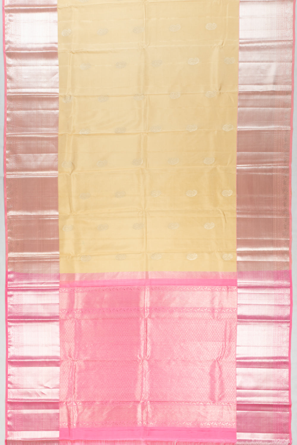 Kanchipuram Silk Butta Cream Saree